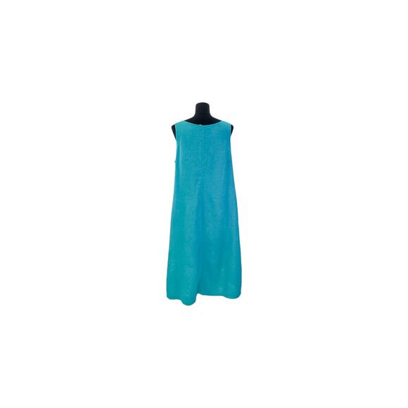 Grand Greece Linen Sleeveless Dress - Teal - 3X - Picture 5 of 7